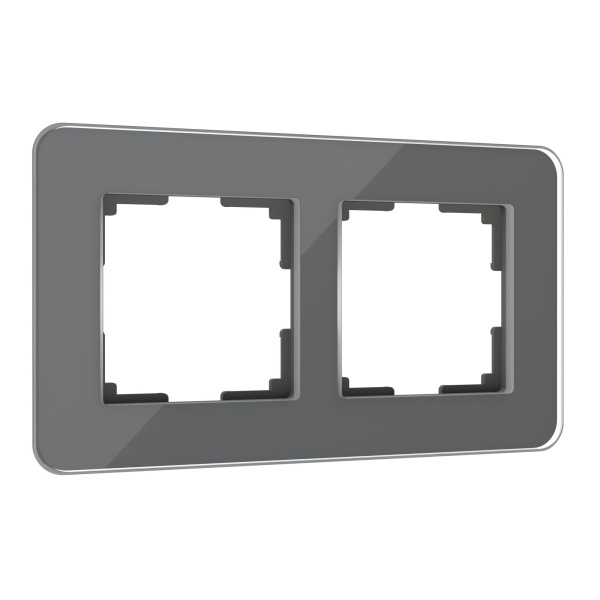 Elite Рамка из стекла на 2 поста графит Werkel