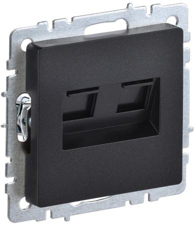 BRITE Розетка двойная RJ11+RJ45 кат.5E РК/Т12-БрЧ черный IEK