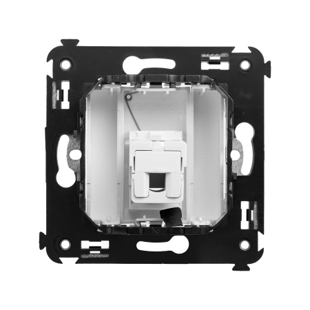 Телефонная розетка RJ-12 в стену одинарная, "Avanti", "Белое облако" DKC