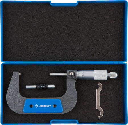 Микрометр "ЭКСПЕРТ" гладкий механический, МК 75, диапазон 50-75мм, шаг измерения 0,01мм ЗУБР