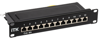 ITK 1U патч-панель кат.6A STP 12 портов 10" (Dual IDC)