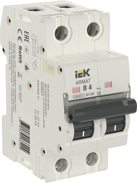 Выключатель автоматический ВА МОД M10N 2П В 4А ARMAT IEK