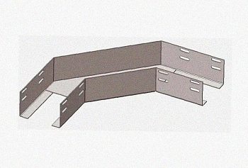 Лоток угловой перфорированный КГ 150х50-90 УТ1,5 поворот на 90, горячее цинкование, S1,0
