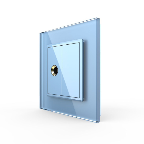 Розетка микрофон TRS 6.3 JACK Синяя Livolo Розетка микрофон TRS 6.3 JACK Синяя Livolo