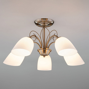 Люстра с плафонами 5*E27 60Вт античная бронза IP20 Stefanie (30107/5 античная бронза) Eurosvet