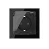 Розетка с крышкой 1 модуль Черная Livolo