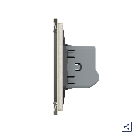 Одноклавишный проходной/перекрестный сенсорный выключатель 1 пост, цвет жемчуг Livolo