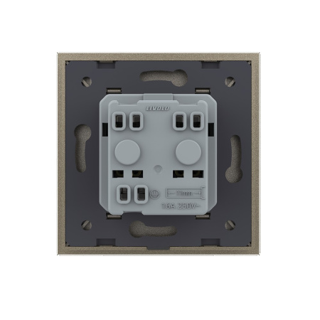 Розетка электрическая 16А 1 пост, цвет шампань Livolo Розетка электрическая 16А 1 пост, цвет шампань Livolo