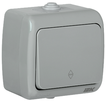 Выключатель 1-клавишный для ОУ проходной ВС-20-1-2-А 10А IP54 AQUATIC IEK