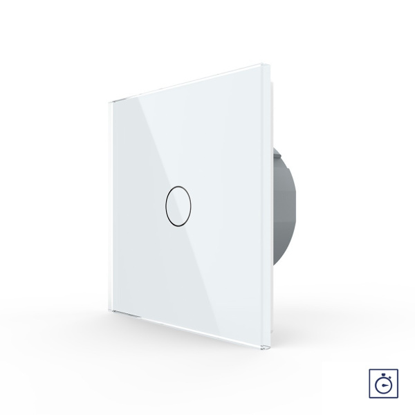 Сенсорный выключатель с таймером 1 клавиша 1 модуль Белый Livolo