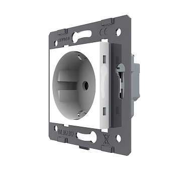 Розетка электрическая с заземлением защитными шторками 16A, зажимы, цвет белый (механизм) Livolo Розетка электрическая с заземлением защитными шторками 16A, зажимы, цвет белый (механизм) Livolo