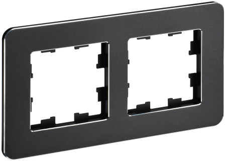BRITE Рамка 2-мест. РУ-2-1-Бр металл черн. RE IEK