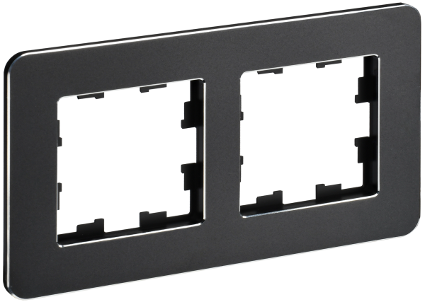 BRITE Рамка 2-мест. РУ-2-1-Бр металл черн. RE IEK