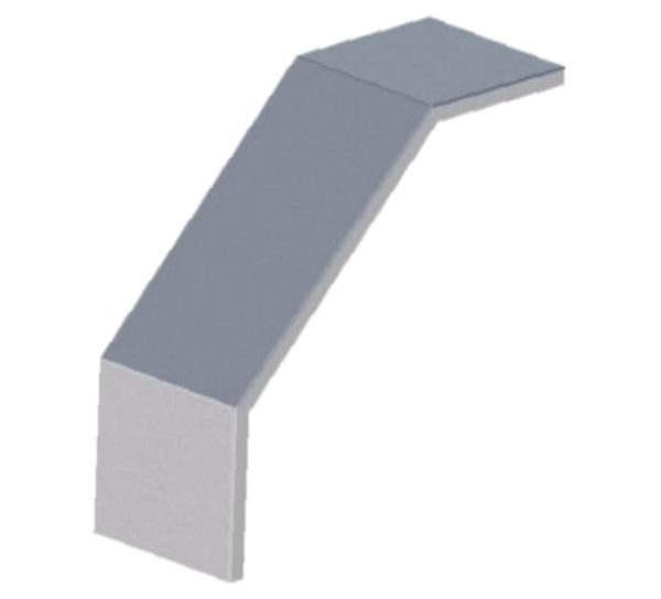 Короб для поворота трассы вниз на 90 У1108 200х100-90 УТ1,5, оцинкованный лист, S1,5