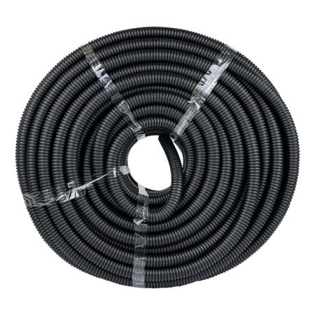 Труба гофр, ПНД тяжелая с протяжкой d32 мм (50 м) черная EKF-Plast