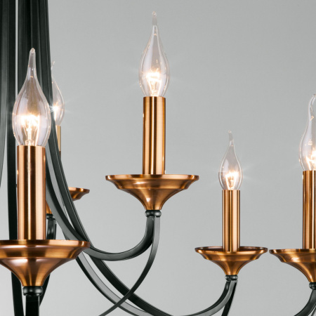 Подвесная люстра в стиле лофт 9*E14 60Вт черный IP20 Lazzaro (60098/9 черный) Eurosvet