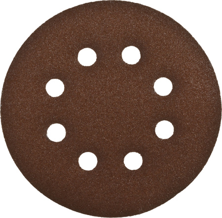 Круг шлифовальный "СТАНДАРТ" из абразивной бумаги на велкро основе, 8 отв., Р120, 125мм, 5шт ЗУБР