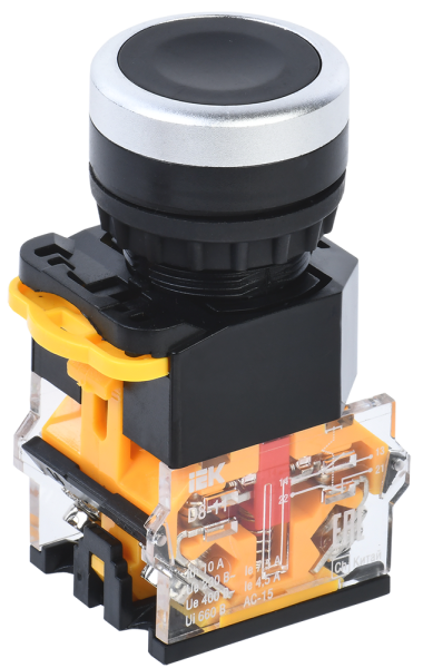 Кнопка управления D8-11 d=22мм 1з+1р черная IEK