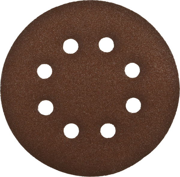 Круг шлифовальный "СТАНДАРТ" из абразивной бумаги на велкро основе, 8 отв., Р120, 125мм, 5шт ЗУБР