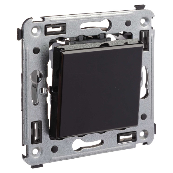 Выключатель одноклавишный в стену, "Avanti", "Черный квадрат" DKC