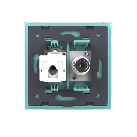 Розетка ТВ/КОМП RJ-45 Зеленая Livolo