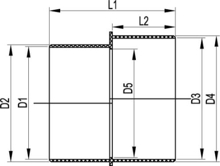 Переходник для двустенных труб, полипропилен, д.160-200мм DKC