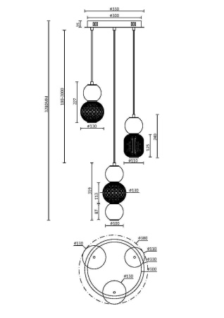 Подвесной светильник LED 33Вт Хром IP20 Drop MOD273PL-L33CH3K Maytoni