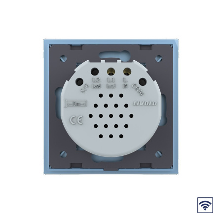 Сенсорный радиоуправляемый выключатель 1 клавиша 1 пост Синий Livolo