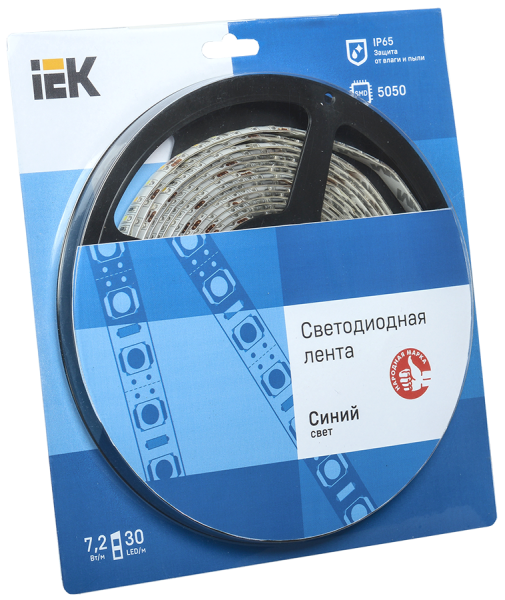 Лента светодиодная 5м блистер LSR-5050B30-7,2-IP65-12V IEK