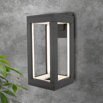 Уличный настенный светодиодный светильник 12Вт 4000К серый IP54 Frame (a051856) Elektrostandard