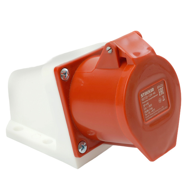 Розетка стационарная ST-124 32А 380В 3P+PE IP44, RST32-124-44, Stekker