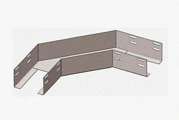 Лоток угловой перфорированный КГ 300х50-90 УТ1,5 поворот на 90, горячее цинкование S1,5