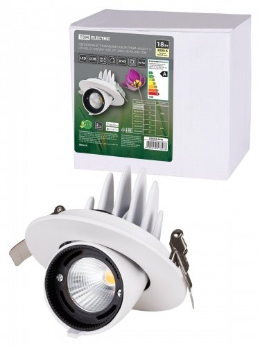 Светильник встраиваемый поворотный "Акцент-1" LED DSL-01-018-WW 18 Вт, 24°, 3000 К, 90 Ra, IP40, TDM фото 2