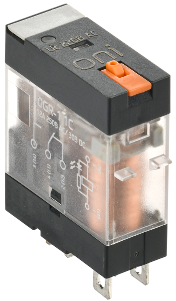 Реле общего назначения OGR-1 1C 220В AC со светодиодом и тестовой кнопкой ONI