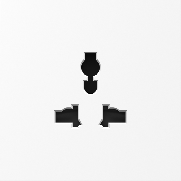 Donel S08 глянцевый белый накладка для розетки мультистандарт, со шторками 16A 250 В~,серия DB