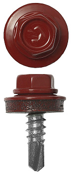 Саморезы СКМ кровельные, RAL 3003 рубиново-красный, 25 х 5.5 мм, 1 800 шт, для металлических конструкций, Профессионал ЗУБР