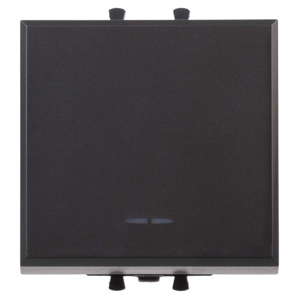 Кнопка одноклавишная модульная, "Avanti", "Черный матовый", 2 модуля DKC