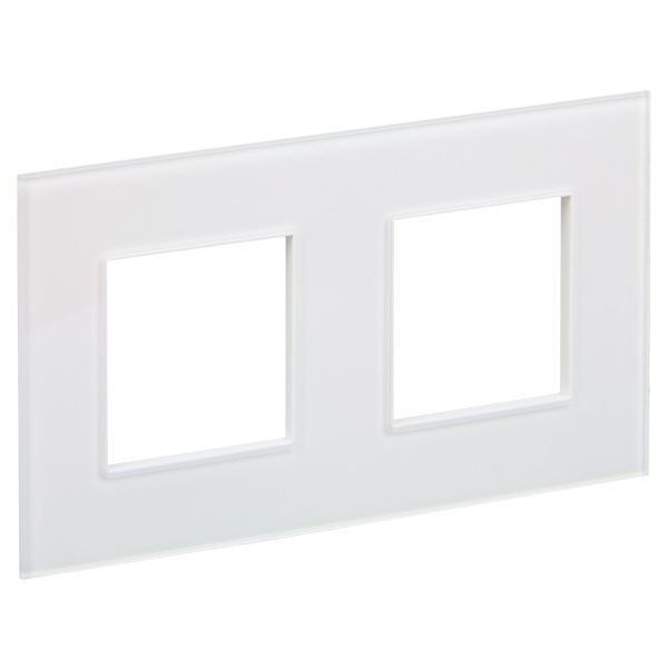 SKANDY Рамка 2-местная SK-F22W стекло арктический белый IEK