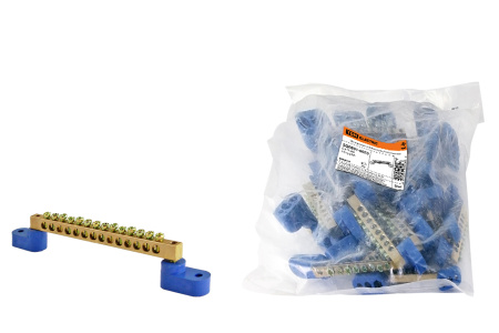 Шина "N" нулевая 6х9мм на двух угл. изоляторах 14 групп TDM