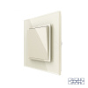 Одноклавишный перекрестный механический выключатель 1 пост, цвет жемчужный Livolo