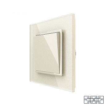 Одноклавишный перекрестный механический выключатель 1 пост, цвет жемчужный Livolo