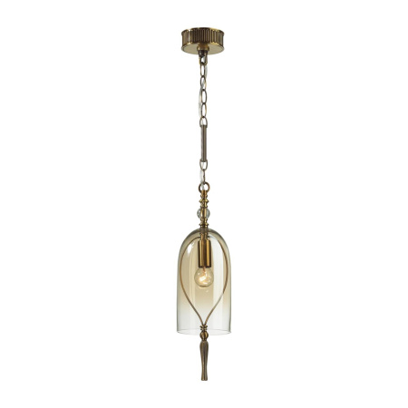 Подвес E14 1*40W BELL бронзовы/коньячный/стекло ODEON LIGHT