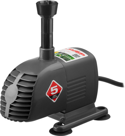 Насос фонтанный, ЗНФЧ-20-1.6, для чистой воды, напор 1,6 м, насадки: колокольчик, каскад, 28 Вт, 20 л/мин ЗУБР
