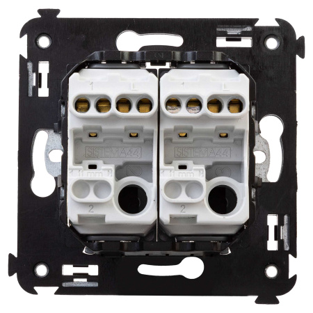 Выключатель двухклавишный в стену, "Avanti", "Белое облако" DKC