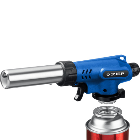 Газовая горелка ГП-500 с пьезоподжигом, на баллон с цанговым соединением, увеличенный выход пламени, 1300°С, Профессионал ЗУБР