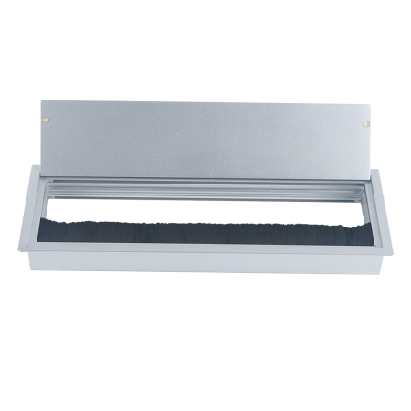 Donel Кабельный громмет (лючок) в стол, 286*101мм, цвет: серебро