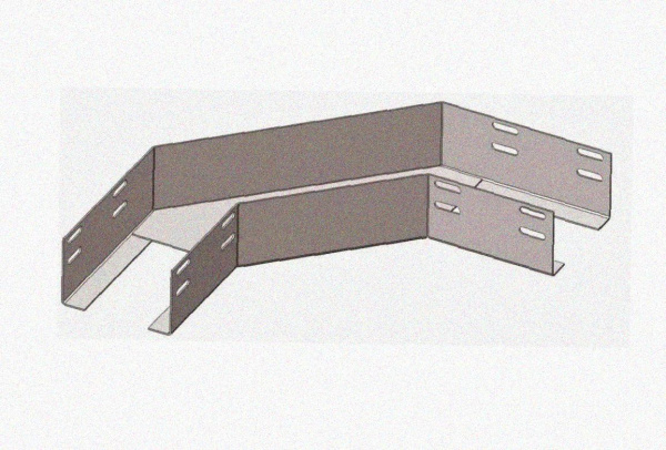 Лоток угловой замковый глухой КГЗГ 400х60-135 УХЛ1 поворот на 135, горячее цинкование, S1,5