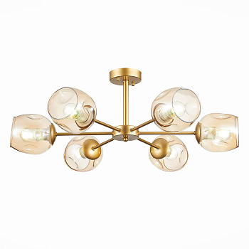 Люстра потолочная Золотистый/Янтарный E27 6*60Вт SLE155412-06 EVOLUCE