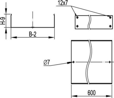 Телескопическое расширение для лотка 500х50 L600 мм, горячеоцинкованное DKC Телескопическое расширение для лотка 500х50 L600 мм, горячеоцинкованное DKC