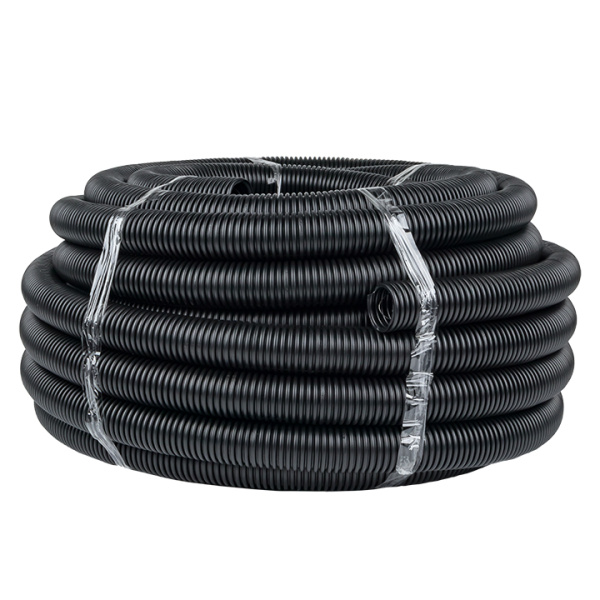 Труба гофр, ПНД тяжелая с протяжкой d40 мм (25 м) черная EKF-Plast